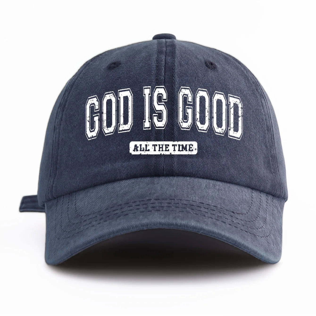 GOD IS GOOD Printed Water Washed Baseball Hat