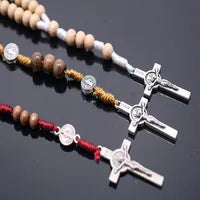Jesus Cross Rosary Bracelet, Jesus Cross Handmade Bead Chain Rose, Sacred Heart Compassion Rosary Rosary Bracelet Gift