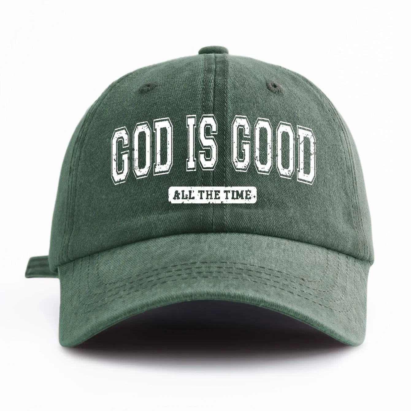 GOD IS GOOD Printed Water Washed Baseball Hat
