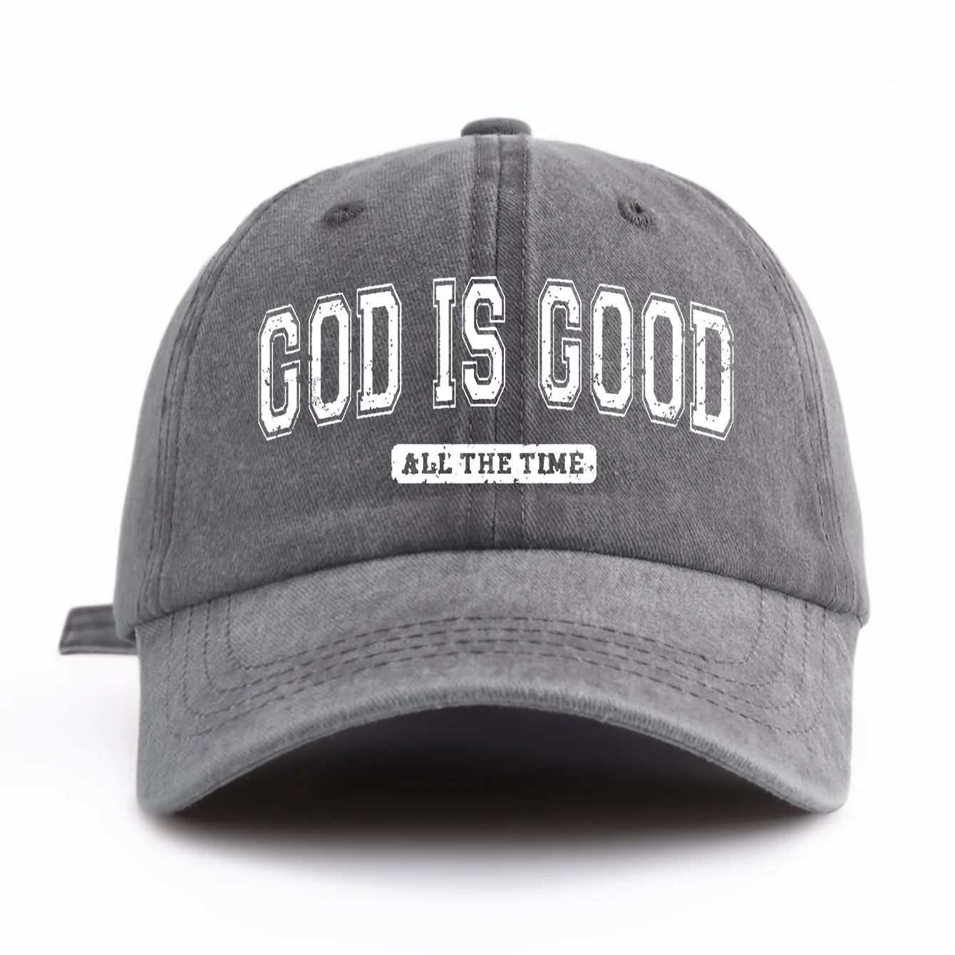 GOD IS GOOD Printed Water Washed Baseball Hat