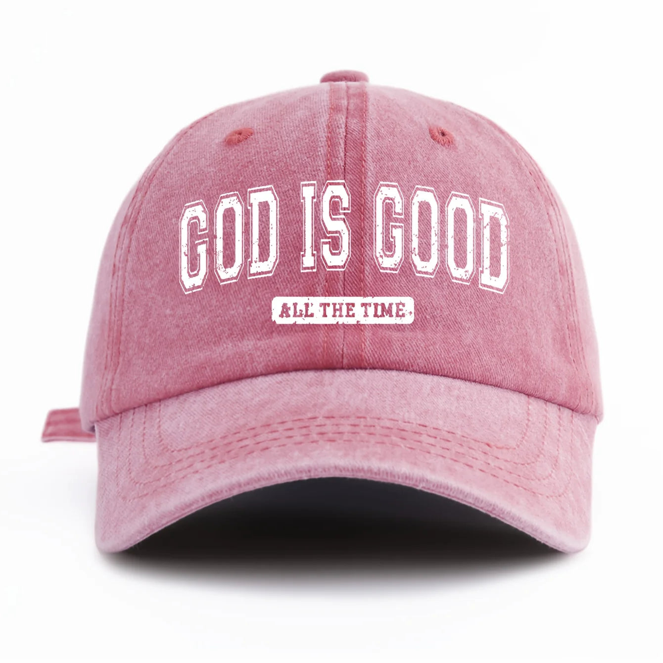 GOD IS GOOD Printed Water Washed Baseball Hat