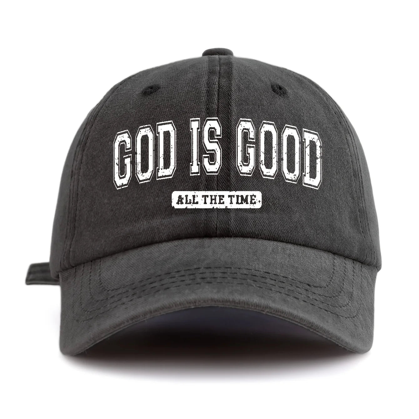 GOD IS GOOD Printed Water Washed Baseball Hat